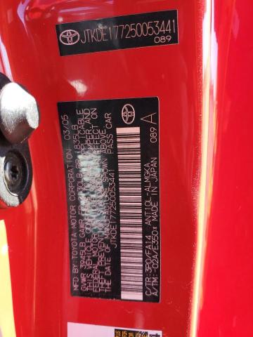 JTKDE177250053441 - 2005 TOYOTA SCION TC 红色 照片 12