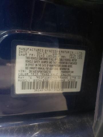 3N1AB7AP8KY346215 - 2019 NISSAN SENTRA S BLUE photo 13