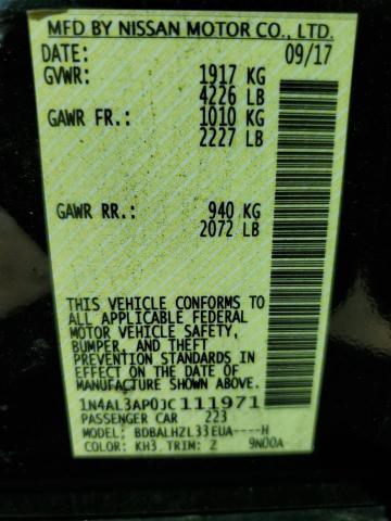 1N4AL3AP0JC111971 - 2018 NISSAN ALTIMA 2.5 BLACK photo 12