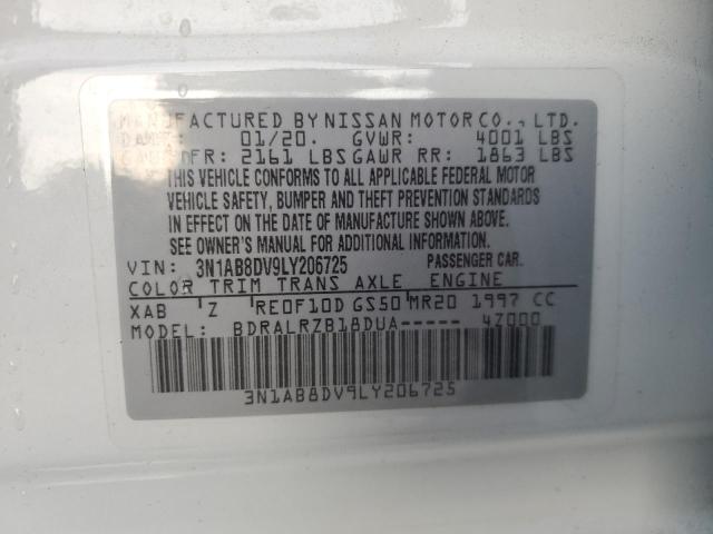 3N1AB8DV9LY206725 - 2020 NISSAN SENTRA SR TWO TONE photo 13