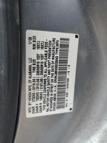 5FNRL386X8B035943 - 2008 HONDA ODYSSEY EXL BLUE photo 14