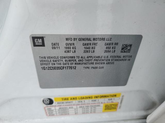 1G1ZC5E05CF177612 - 2012 CHEVROLET MALIBU 1LT თეთრი ფოტო 12