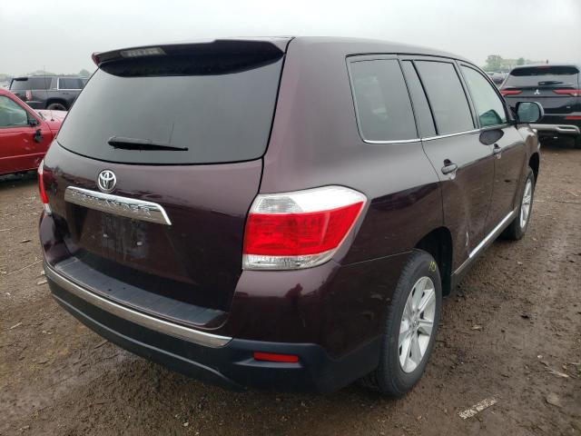 5TDZK3EH9DS135899 - 2013 TOYOTA HIGHLANDER BASE Violet photo 4