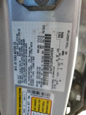 3FA6P0LU0HR344904 - 2017 FORD FUSION SE HYBRID SILVER photo 13