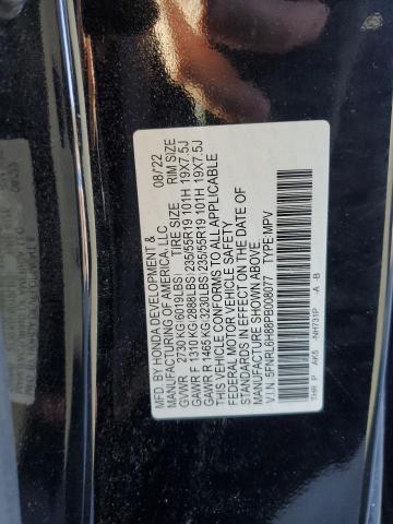 5FNRL6H88PB008077 - 2023 HONDA ODYSSEY TOURING BLACK photo 14
