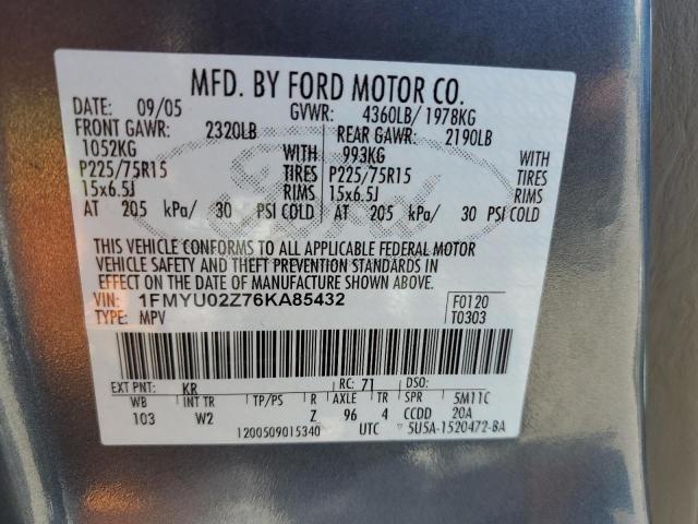 1FMYU02Z76KA85432 - 2006 FORD ESCAPE XLS BLUE photo 12