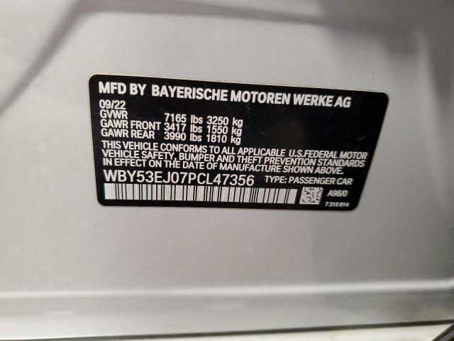 WBY53EJ07PCL47356 - 2023 BMW I7 XDRIVE60 თეთრი ფოტო 13