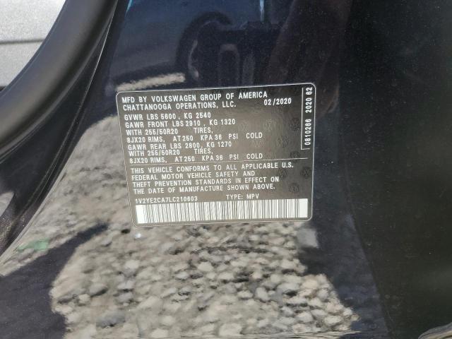 1V2YE2CA7LC210603 - 2020 VOLKSWAGEN ATLAS CROS SE შავი ფოტო 13