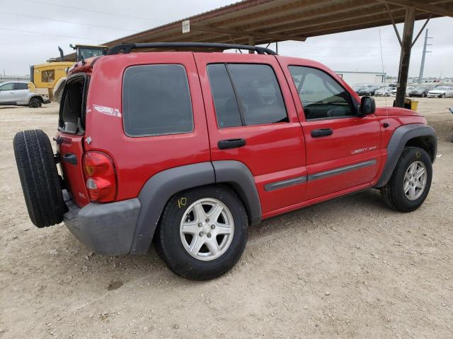 1J4GK48KX3W598194 - 2003 JEEP LIBERTY SPORT RED photo 3