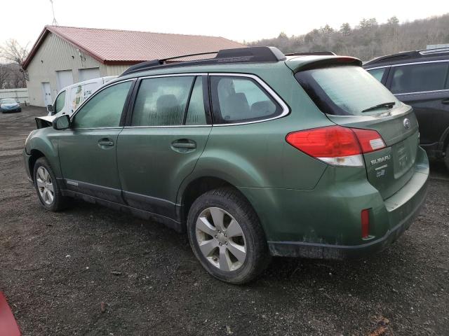 4S4BRBAC0C3283033 - 2012 SUBARU OUTBACK 2.5I GREEN photo 2