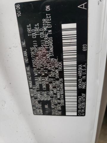 5TBBT44166S486726 - 2006 TOYOTA TUNDRA ACCESS CAB SR5 WHITE photo 12