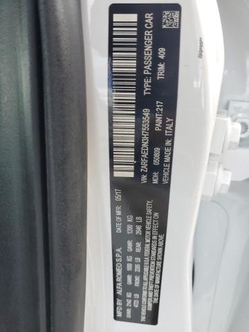 ZARFAEDN3H7553549 - 2017 ALFA ROMEO GIULIA Q4 白色 照片 12