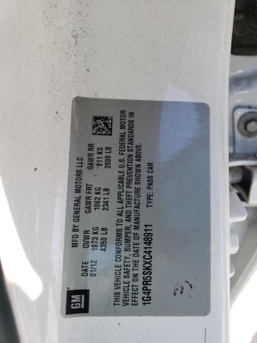 1G4PR5SKXC4148911 - 2012 BUICK VERANO CONVENIENCE WHITE photo 12