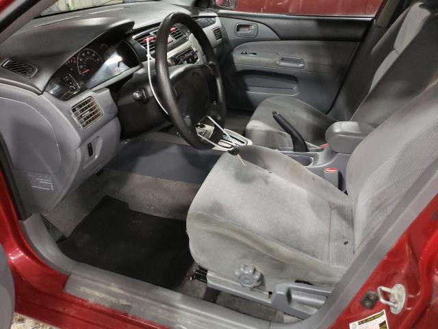 JA3AJ26E54U067707 - 2004 MITSUBISHI LANCER ES RED photo 7