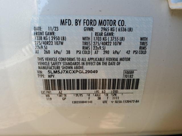 5LM5J7XCXPGL29049 - 2023 LINCOLN AVIATOR RESERVE 白色 照片 13