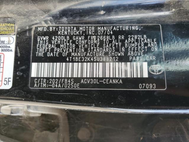 4T1BE32K45U388212 - 2005 TOYOTA CAMRY LE CHARCOAL photo 13