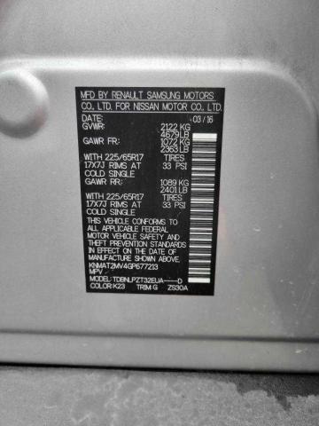 KNMAT2MV4GP677213 - 2016 NISSAN ROGUE S SILVER photo 10