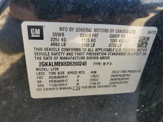 2GKALMEK6D6390245 - 2013 GMC TERRAIN SLE BLACK photo 13