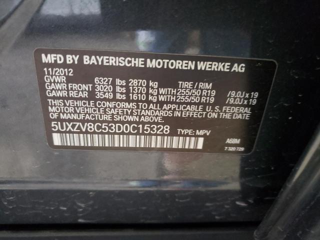5UXZV8C53D0C15328 - 2013 BMW X5 XDRIVE50I GRAY photo 12