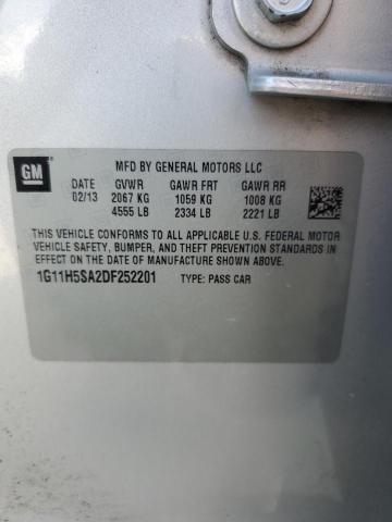 1G11H5SA2DF252201 - 2013 CHEVROLET MALIBU LTZ ვერცხლისფერი ფოტო 12