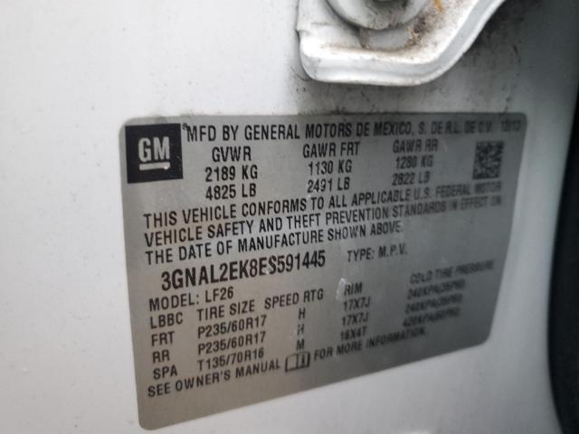 3GNAL2EK8ES591445 - 2014 CHEVROLET CAPTIVA LS 白色 照片 13