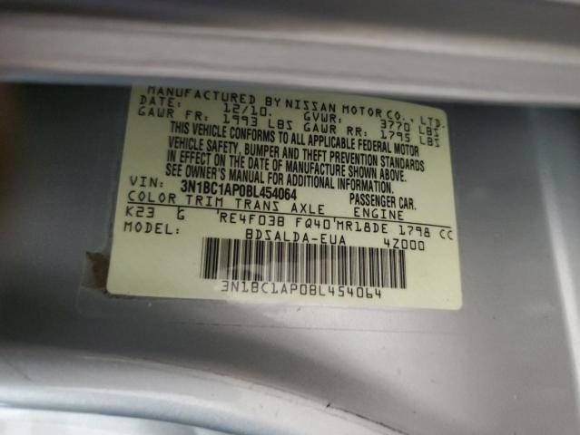 3N1BC1AP0BL454064 - 2011 NISSAN VERSA S SILVER photo 13