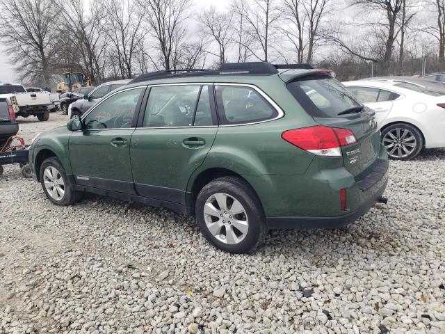 4S4BRCACXC3229051 - 2012 SUBARU OUTBACK 2.5I GREEN photo 2