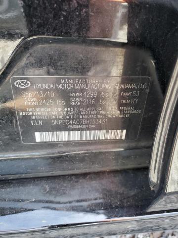 5NPEC4AC7BH153431 - 2011 HYUNDAI SONATA SE BLACK photo 12