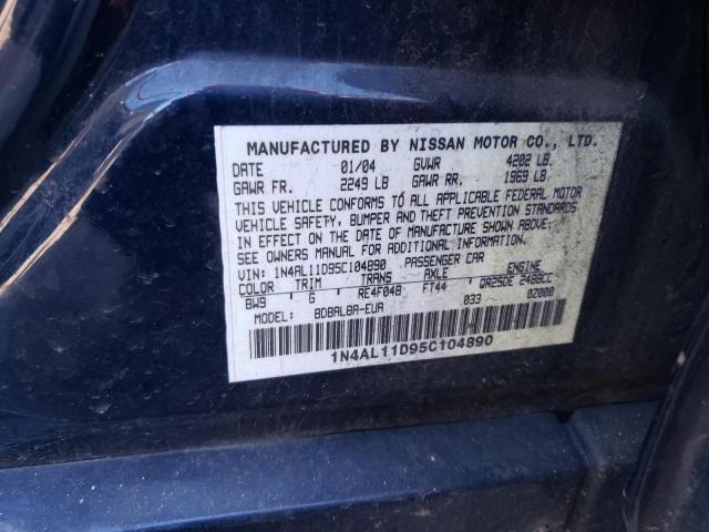 1N4AL11D95C104890 - 2005 NISSAN ALTIMA S BLUE photo 12