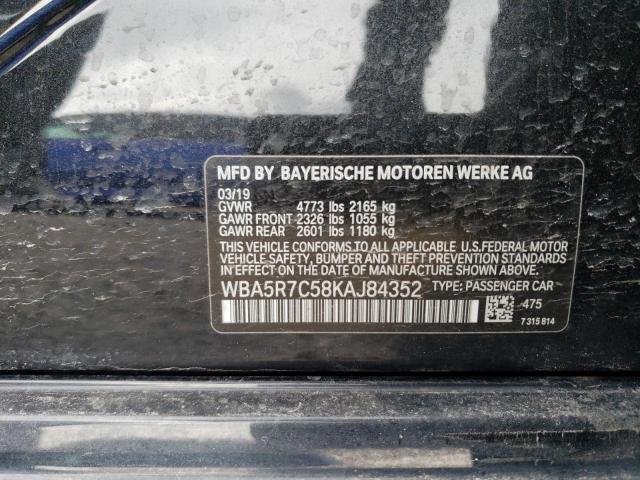 WBA5R7C58KAJ84352 - 2019 BMW 330XI Черный фото 12