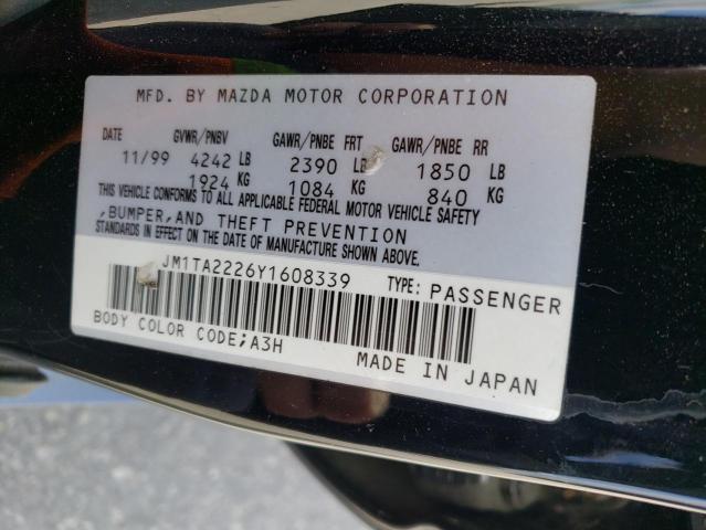 JM1TA2226Y1608339 - 2000 MAZDA MILLENIA S BLACK photo 12