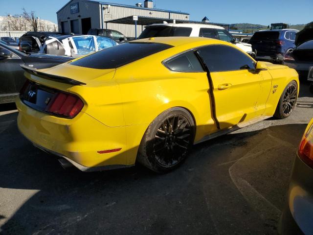1FA6P8CF2F5303173 - 2015 FORD MUSTANG GT YELLOW photo 3