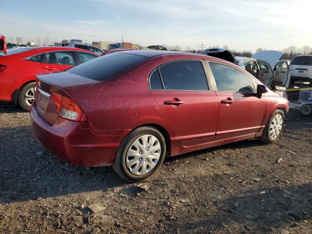 1HGFA16569L006365 - 2009 HONDA CIVIC LX BURGUNDY photo 3