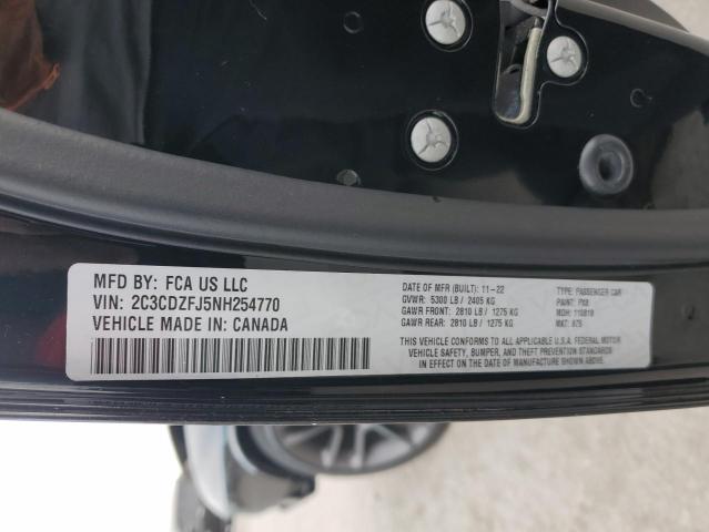 2C3CDZFJ5NH254770 - 2022 DODGE CHALLENGER R/T SCAT PACK BLACK photo 13