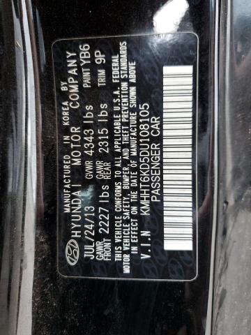 KMHHT6KD5DU108105 - 2013 HYUNDAI GENESIS CO 2.0T BLACK photo 13