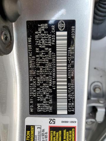 4T1B11HK6KU209557 - 2019 TOYOTA CAMRY L SILVER photo 12