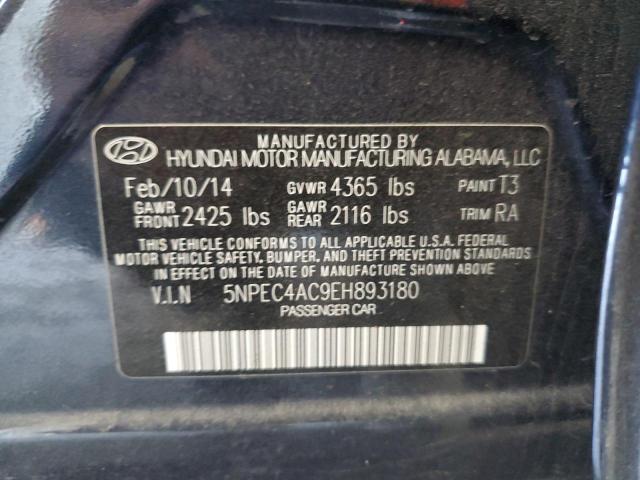 5NPEC4AC9EH893180 - 2014 HYUNDAI SONATA SE BLACK photo 13