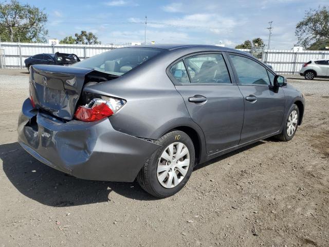 2HGFB2F58CH568694 - 2012 HONDA CIVIC LX GRAY photo 3