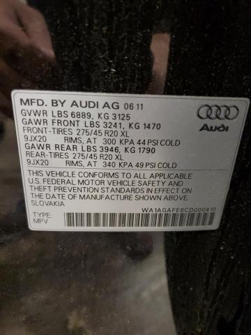 WA1AGAFE6CD000410 - 2012 AUDI Q7 PRESTIGE შავი ფოტო 14