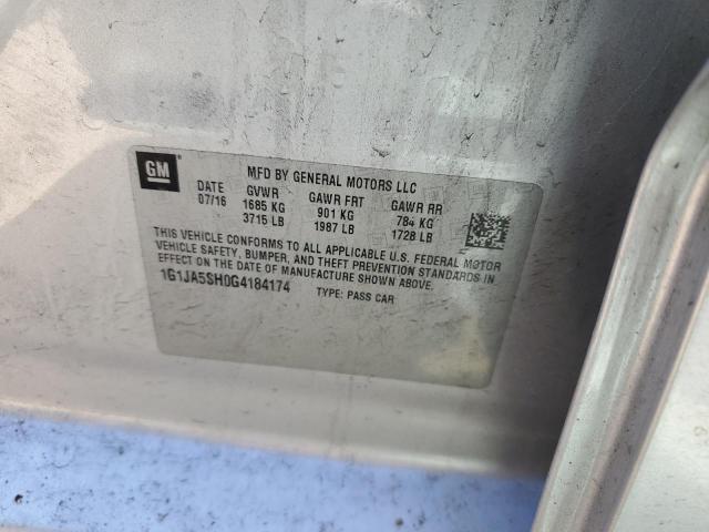 1G1JA5SH0G4184174 - 2016 CHEVROLET SONIC LS 银色 照片 12