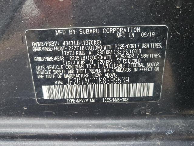 JF2GTACC1K8399539 - 2019 SUBARU CROSSTREK PREMIUM 石墨色 照片 13
