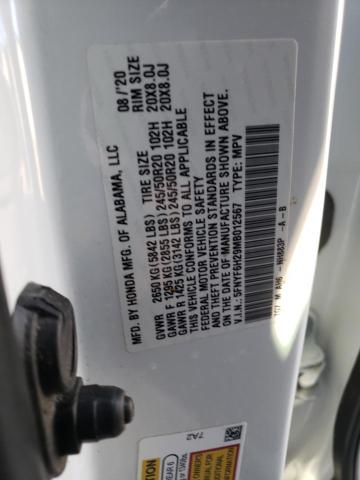 5FNYF6H29MB012567 - 2021 HONDA PILOT SE WHITE photo 14