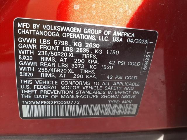 1V2VMPE82PC030772 - 2023 VOLKSWAGEN ID.4 PRO S წითელი ფოტო 12