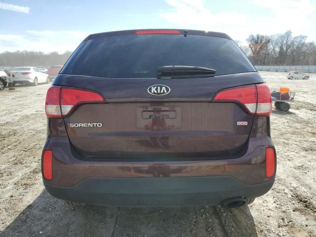 5XYKT3A68FG593002 - 2015 KIA SORENTO LX MAROON photo 6