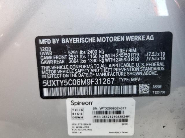 5UXTY5C06M9F31267 - 2021 BMW X3 XDRIVE30I SILVER photo 13