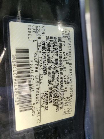 3N1BC1CP2AL426939 - 2010 NISSAN VERSA S BLACK photo 13