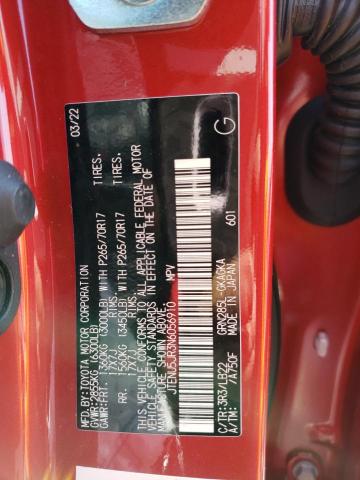 JTENU5JR3N6056910 - 2022 TOYOTA 4RUNNER SR5/SR5 PREMIUM 红色 照片 12