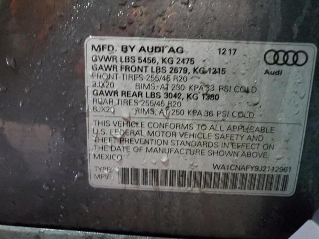 WA1CNAFY9J2112961 - 2018 AUDI Q5 PRESTIGE 灰色 照片 13