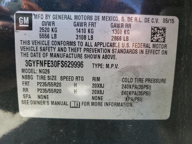 3GYFNFE30FS629996 - 2015 CADILLAC SRX PERFORMANCE COLLECTION Графитовый фото 12