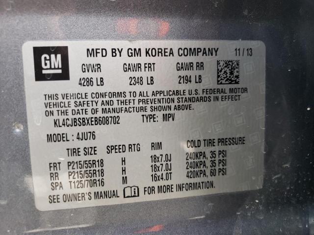 KL4CJBSBXEB608702 - 2014 BUICK ENCORE CONVENIENCE 灰色 照片 10